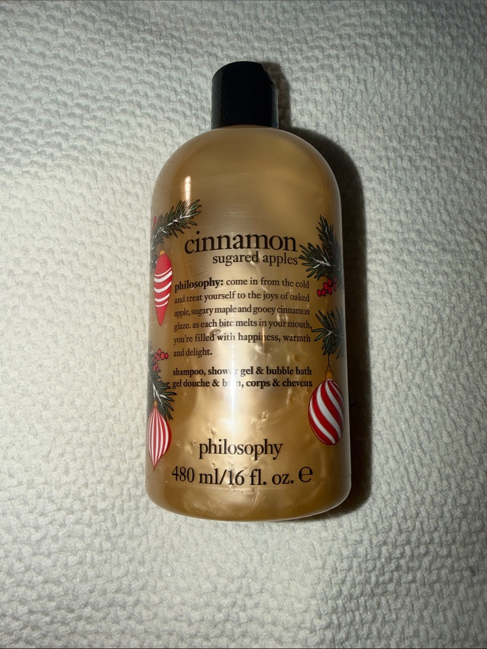 NEW- Philosophy Cinnamon Sugared Apples Body Wash - Gold, Red, Black